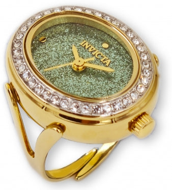 Invicta Watch INVICTA WOMEN'S 49602 MINI QUARTZ 2 HAND GREEN DIAL RING WATCH