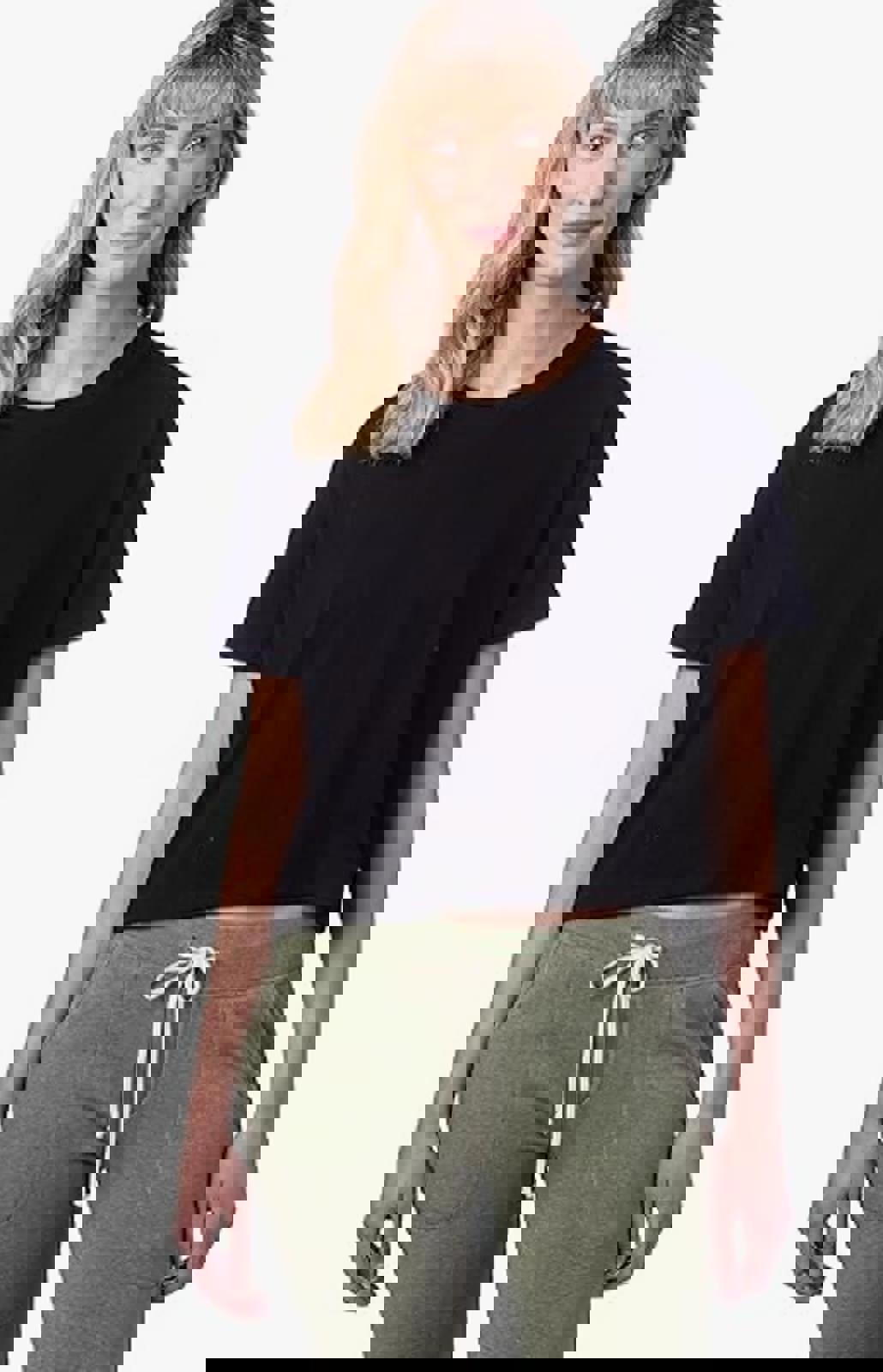 ALTERNATIVE APPAREL WOMENS GO-TO HEADLINER CROPPED TSHIRT BLACK - Size - Large