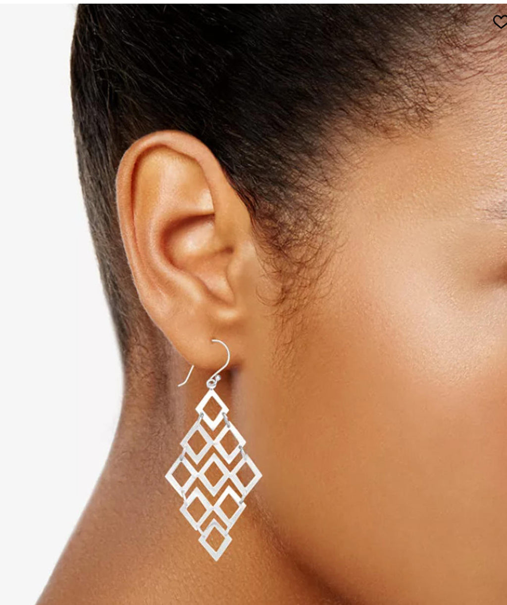 Giani Bernini Diamond-Shaped Chandelier Earrings in Sterling Silver - NWT