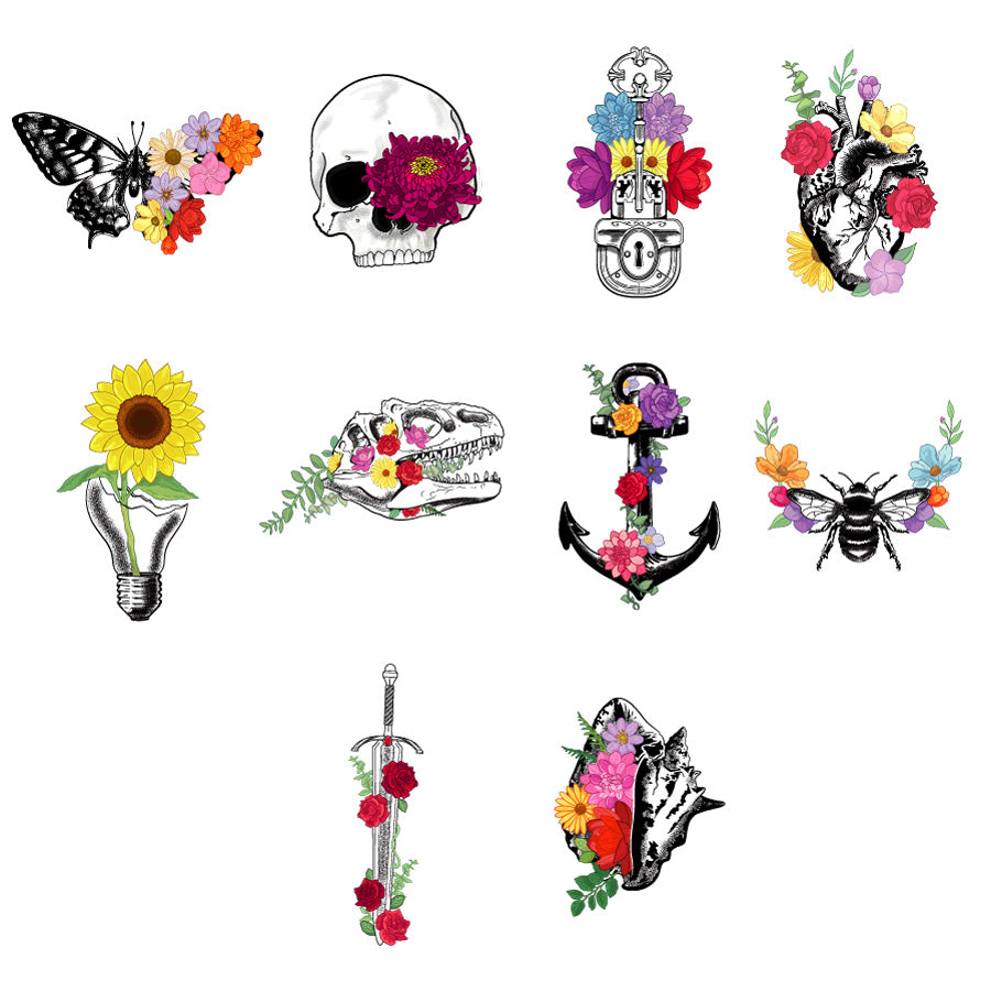 Floral Fusion Temporary Tattoos