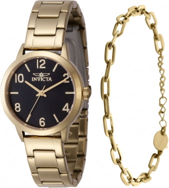 Invicta Watch INVICTA WOMEN'S 47273 WILDFLOWER QUARTZ 3 HAND BLACK DIAL WATCH