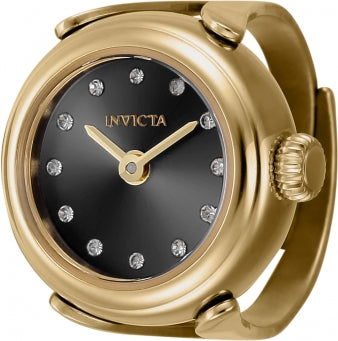 Invicta Watch INVICTA WOMEN'S 44482 MINI QUARTZ 2 HAND BLACK DIAL RING WATCH