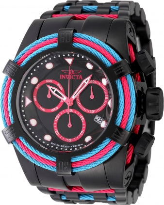 Invicta Watch INVICTA MEN'S 48605 BOLT QUARTZ CHRONOGRAPH HOT PINK, BLACK DIAL WATCH