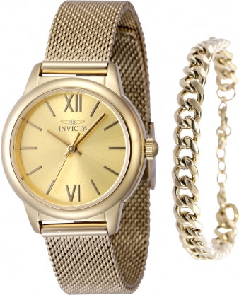 Invicta Watch INVICTA WOMEN'S 48250 ANGEL QUARTZ 3 HAND GOLD DIAL WATCH