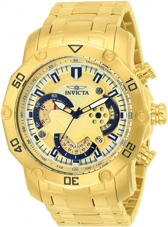 Invicta Watch INVICTA WOMEN'S 22761 PRO DIVER QUARTZ MULTIFUNCTION GOLD DIAL WATCH