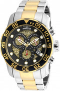 Invicta Watch INVICTA MEN'S 19839 PRO DIVER QUARTZ 3 HAND BLACK, GOLD DIAL WATCH