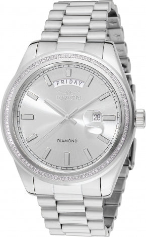 Invicta Watch INVICTA MEN'S 48759 ELITE DIAMOND QUARTZ 3 HAND SILVER DIAL WATCH