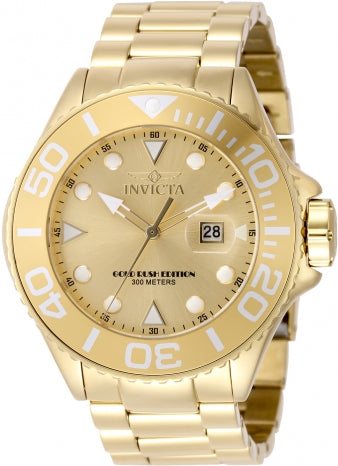 Invicta Watch INVICTA MEN'S 48613 GRAND DIVER QUARTZ 3 HAND GOLD DIAL WATCH
