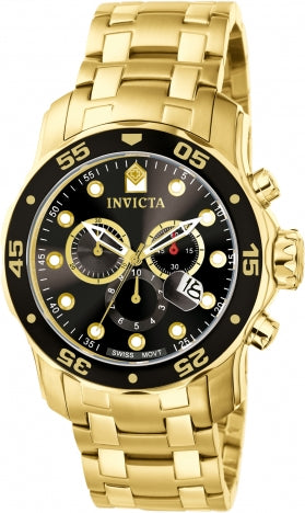 Invicta Watch INVICTA MEN'S 0072 PRO DIVER QUARTZ CHRONOGRAPH BLACK DIAL WATCH