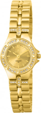 Invicta Watch INVICTA WOMEN'S 0134 WILDFLOWER QUARTZ 3 HAND GOLD DIAL WATCH