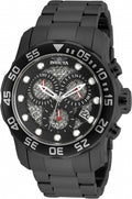 Invicta Watch INVICTA MEN'S 19838 PRO DIVER QUARTZ 3 HAND BLACK, SILVER DIAL WATCH