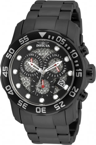 Invicta Watch INVICTA MEN'S 19838 PRO DIVER QUARTZ 3 HAND BLACK, SILVER DIAL WATCH