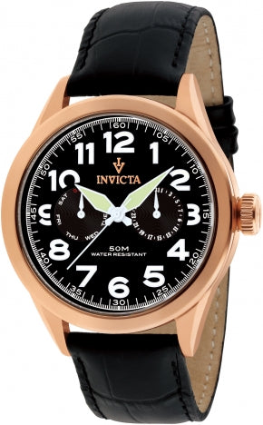 Invicta Watch INVICTA MEN'S 11742 VINTAGE QUARTZ 3 HAND BLACK DIAL WATCH