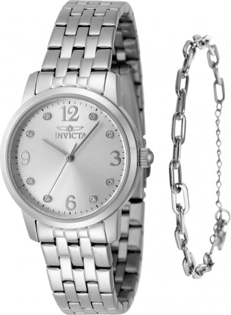 Invicta Watch INVICTA WOMEN'S 48255 ANGEL QUARTZ 3 HAND SILVER DIAL WATCH