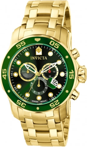 Invicta Watch INVICTA MEN'S 0075 PRO DIVER QUARTZ CHRONOGRAPH GREEN DIAL WATCH