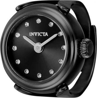Invicta Watch INVICTA WOMEN'S 44484 MINI QUARTZ 2 HAND BLACK DIAL RING WATCH