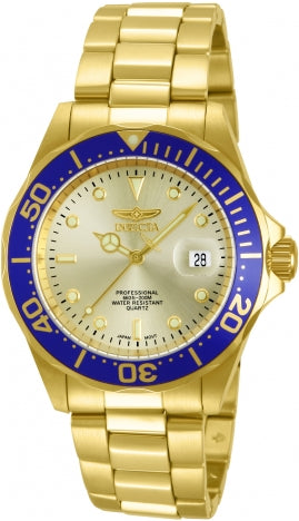 Invicta Watch INVICTA MEN'S 14124 PRO DIVER QUARTZ 3 HAND GOLD DIAL WATCH