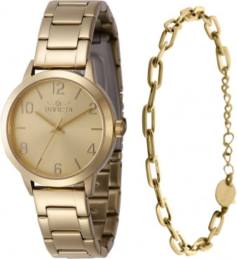 Invicta Watch INVICTA WOMEN'S 47271 WILDFLOWER QUARTZ 3 HAND GOLD DIAL WATCH