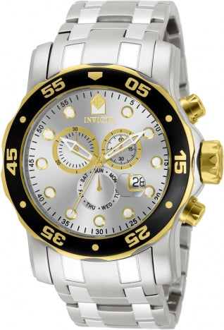 Invicta Watch INVICTA MEN'S 80040 PRO DIVER QUARTZ CHRONOGRAPH SILVER DIAL WATCH