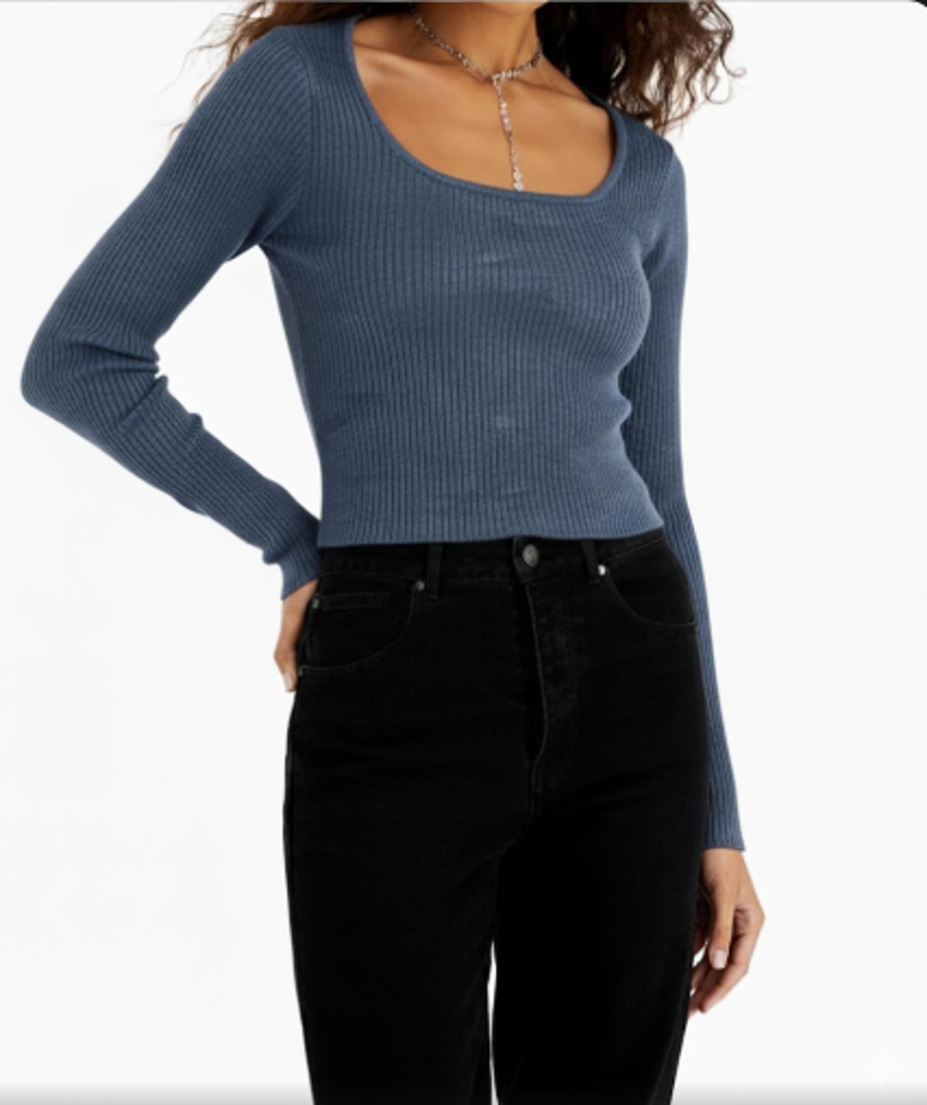 HOOKED UP BY IOT JUNIORS LONG SLEEVE RUSTIC BLUE - Size - XL