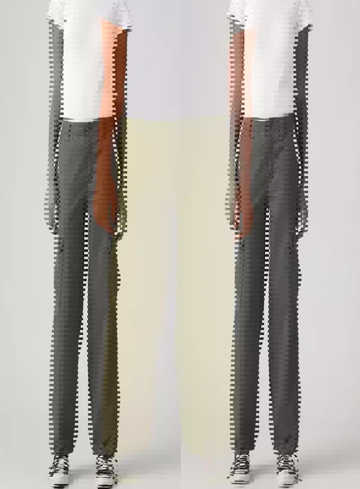 LEVI STRAUSS WOMENS 94 BAGGY COTTON HIGH ARMY GREEN - 29" (Size 8)