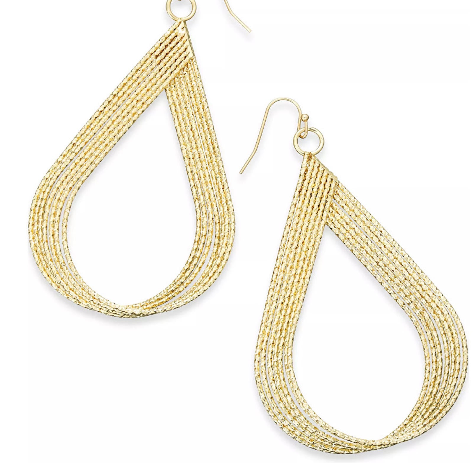 I.N.C. International Concepts Gold-Tone Diamond-Cut Multi-Row Twisted Tear-Shape