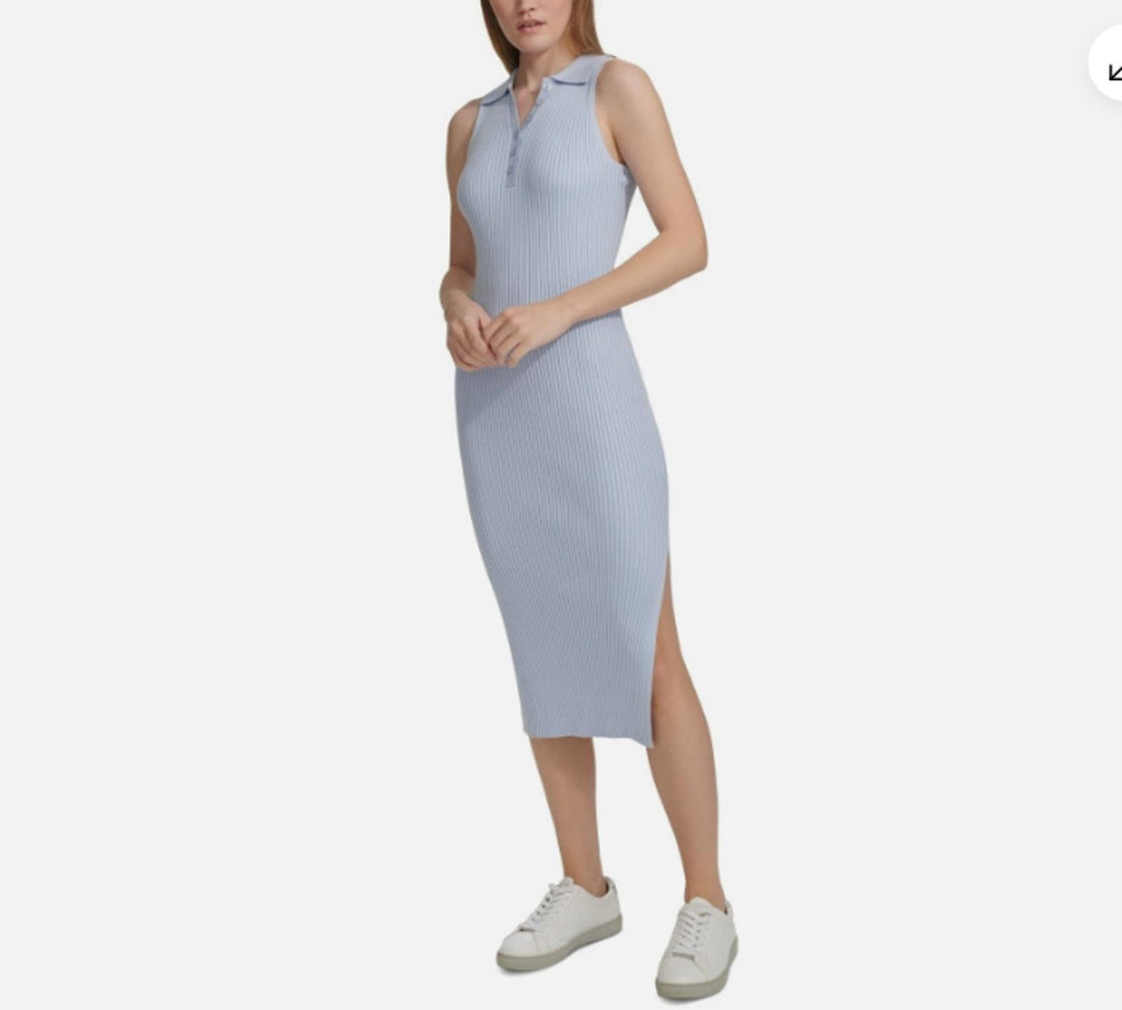 Calvin Klein Women's Sleeveless Ribbed Polo Dress - Size XL
