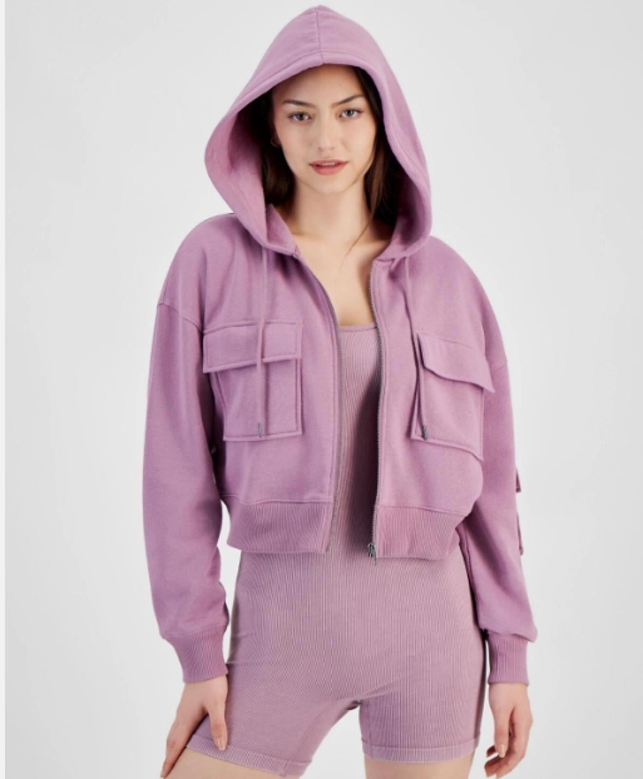 HIPPIE ROSE JUNIORS DROP-SHOULDER HOODED VALERIAN JACKET - Size - XL