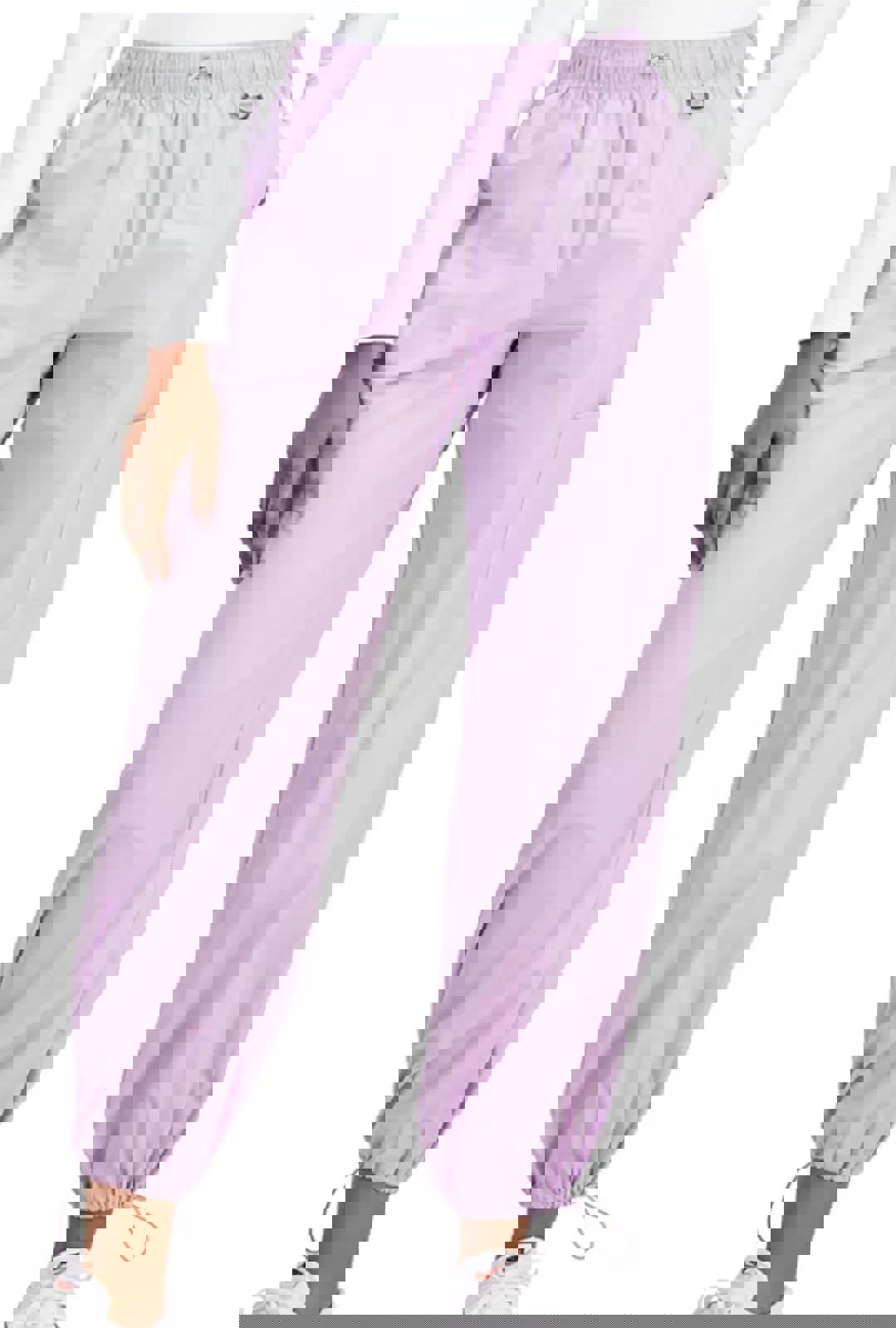 HIPPIE ROSE JUNIORS COTTON PARACHUTE WIDE LEG PANTS LAVENDER - Size - Small